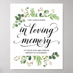 Affiche Cette bougie brûle dans la mémoire aimante Symbole