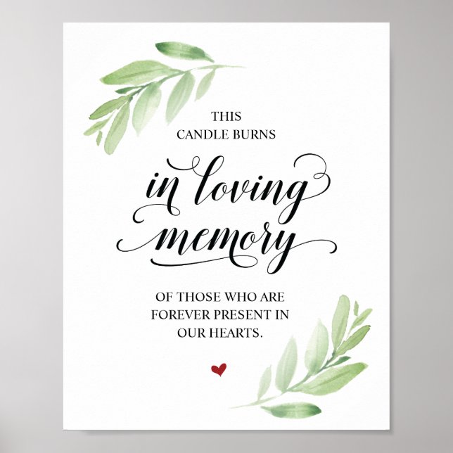 Affiche Cette bougie brûle en souvenir affectueux Mémorial (Devant)