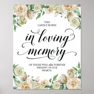 Affiche Cette bougie brûle en souvenir affectueux Mémorial