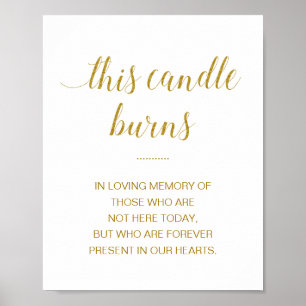 Affiche Cette bougie brûle en souvenir affectueux Noces d'