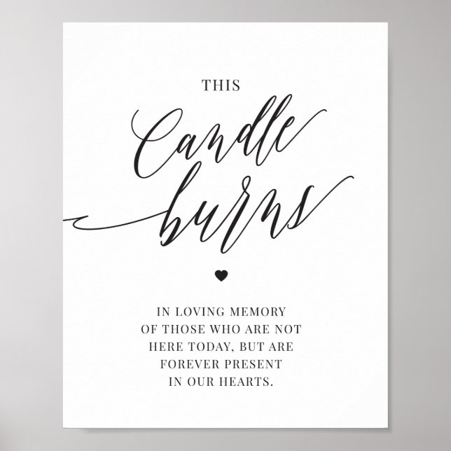 Affiche Cette bougie brûle en souvenir affectueux panneau  (Devant)