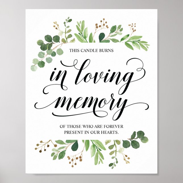 Affiche Cette bougie brûle en souvenir affectueux Panneau  (Devant)