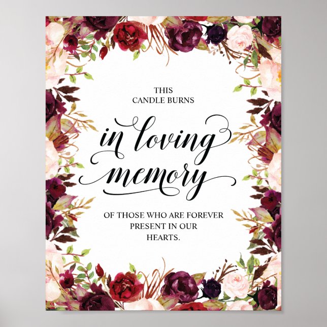 Affiche Cette bougie brûle en souvenir aimant Mémorial (Devant)