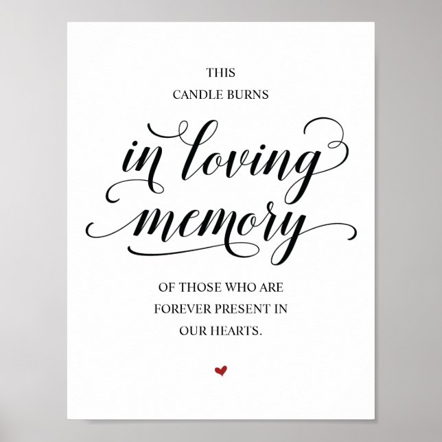 Affiche Cette bougie brûle en souvenir aimant Panneau comm (Devant)