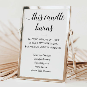 Affiche Cette bougie brûle en souvenir des noms de mariage