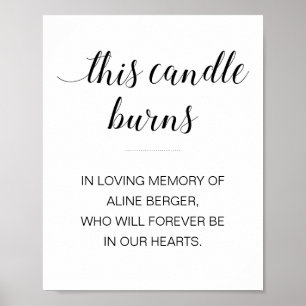 Affiche Cette bougie brûle en souvenir funéraire