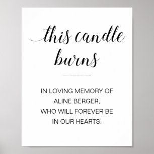 Affiche Cette bougie brûle en souvenir funéraire