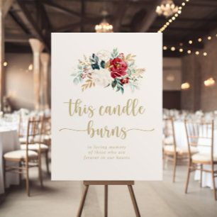 Affiche Cette bougie brûle enseigne Floral Or Classique