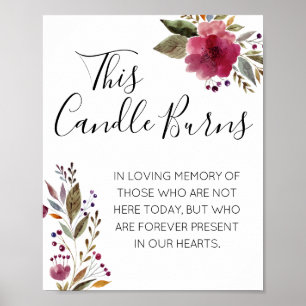 Affiche Cette bougie brûle le mémorial du Mariage d'aquare