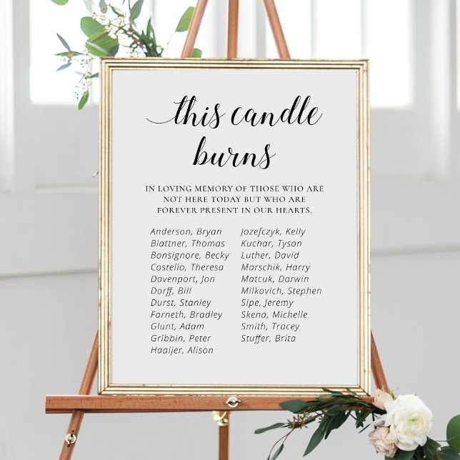Affiche Cette bougie brûle Mémorial de réunion de classe d (Créateur téléchargé)