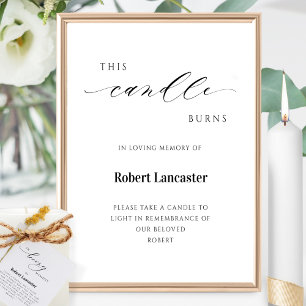 Affiche Cette Bougie Brûle, Mémorial, Symbole de Faveur fu