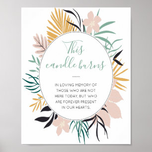 Affiche Cette bougie brûle Panneau de mariage de souvenir