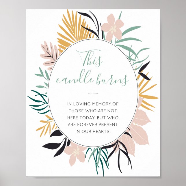 Affiche Cette bougie brûle un panneau de mariage de souven (Devant)