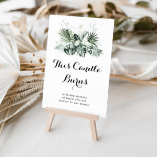 Affiche Cette bougie florale blanche de verdure tropicale 