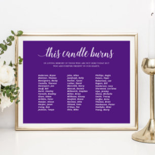 Affiche Cette bougie violette brûle Réunion de classe Mémo