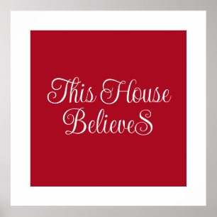 Affiche Cette Chambre Croit Typographie Script Rouge