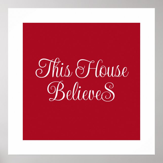 Affiche Cette Chambre Croit Typographie Script Rouge (Devant)