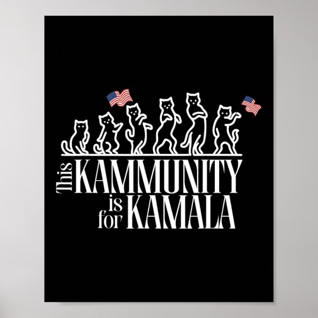 Affiche Cette communauté est pour Kamala Patriotic Cats Am (Devant)
