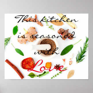 Affiche Cette cuisine est assaisonnée avec amour