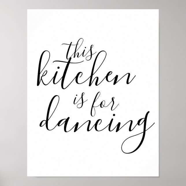 Affiche Cette cuisine est pour la danse typographie affich (Devant)