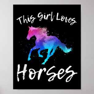 Affiche Cette Fille Aime Les Chevaux Drôle Equestre Rider