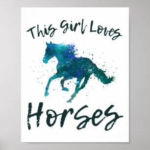 Affiche Cette Fille Aime Les Chevaux Équitation cavalier E