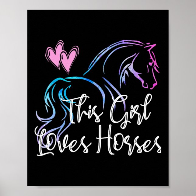 Affiche Cette Fille Aime Les Chevaux Équitation Équitation (Devant)