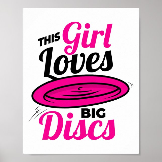 Affiche Cette fille aime les grands disques T-shirt frisbe (Devant)