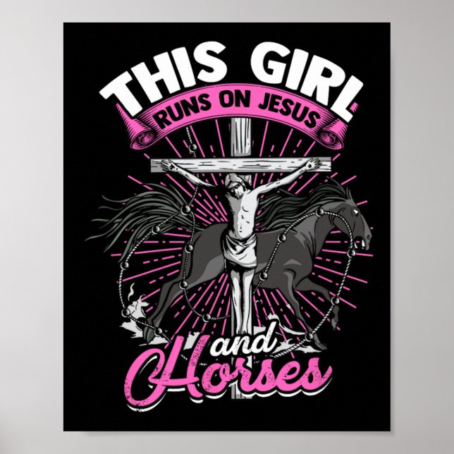 Affiche Cette Fille Coule Sur Jésus Et Chevaux - Horseback (Devant)