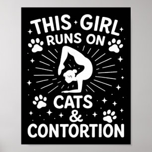 Affiche Cette fille court sur les chats et le yoga de cont