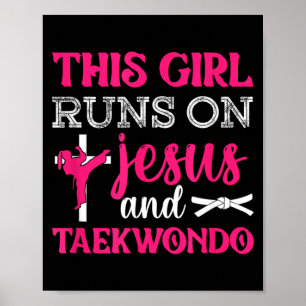 Affiche Cette fille Jésus Taekwondo Femme Religion Karaté