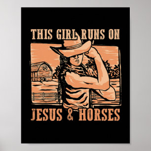 Affiche Cette Fille Passe Sur Jésus Et Chevaux Cowboy Rode