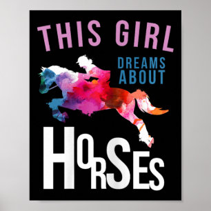Affiche Cette Fille Rêve De Chevaux - Cheval Jumping