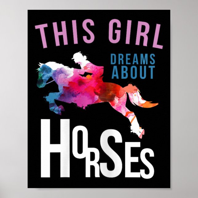 Affiche Cette Fille Rêve De Chevaux - Cheval Jumping (Devant)