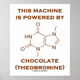Affiche Cette Machine Est Alimentée Par Chocolat (Théobrom
