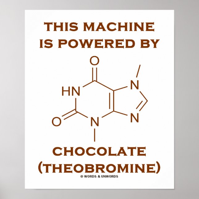 Affiche Cette Machine Est Alimentée Par Chocolat (Théobrom (Devant)