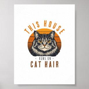 Affiche Cette maison fonctionne avec des poils de chat Vin