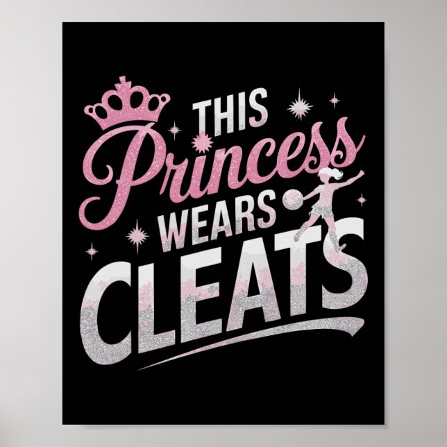 Affiche Cette princesse porte des crampons Funny Soccer Fo (Devant)