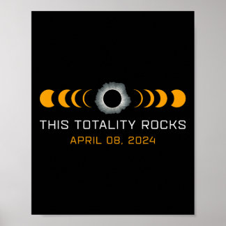 Affiche Cette Totalité Rocks Drôle Total Solaire Eclipse A