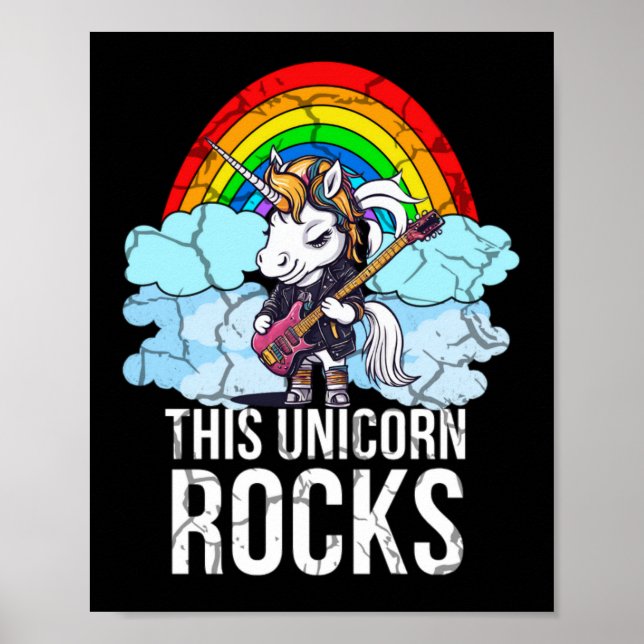 Affiche Cette Unicorn Rocks Guitare (Devant)