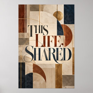 Affiche Cette Vie Partagée Élégante Typographie Murale Géo