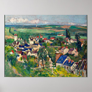 Affiche Cezanne - Auvers, Vue panoramique