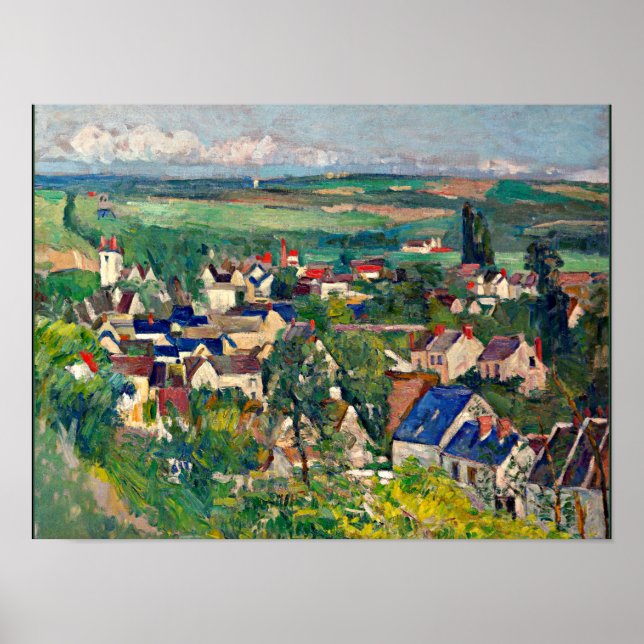 Affiche Cezanne - Auvers, Vue panoramique (Devant)