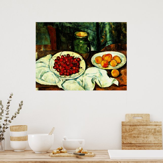 Affiche Cezanne - Cerises (Cuisine)