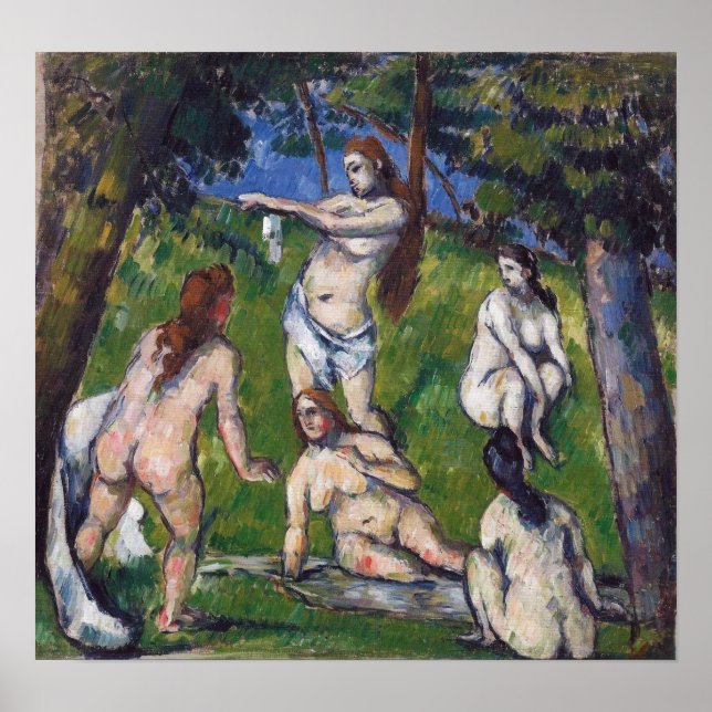 Affiche Cézanne - Cinq Bathers 1878 (Devant)