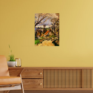 Affiche Cézanne - Cottages d'Auvers, art