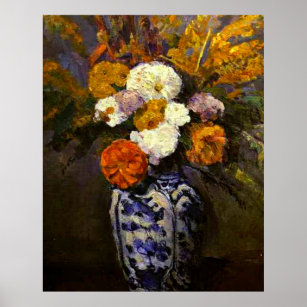 Affiche Cezanne - Dahlias