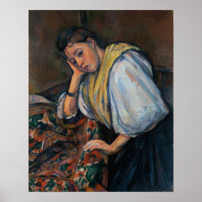 Affiche Cézanne - Jeune Italienne À Une Table (Devant)
