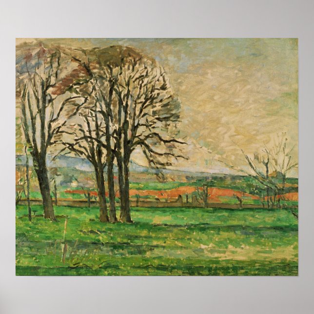 Affiche Cézanne - Les Arbres Dénudés à Jas De Bouffan (Devant)