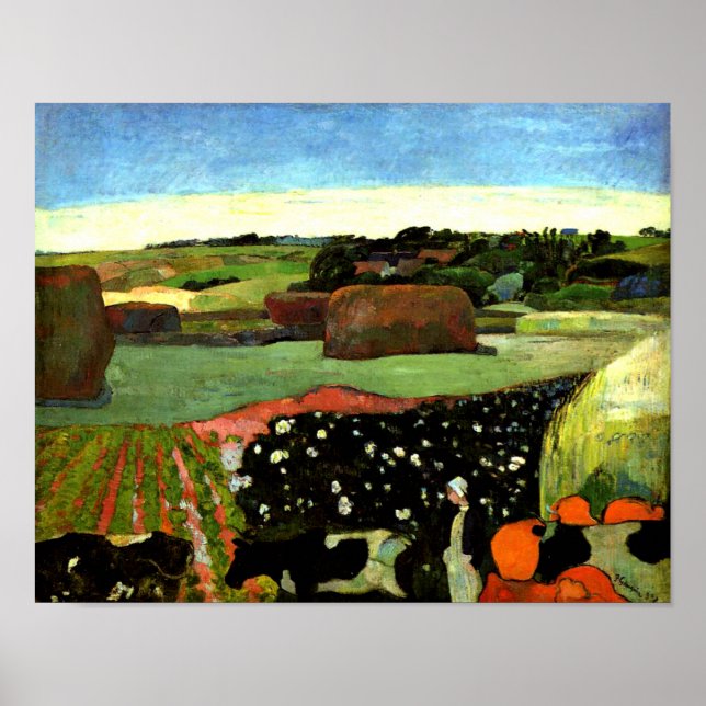 Affiche Cezanne - Les piles de Haystacks en Bretagne (Devant)